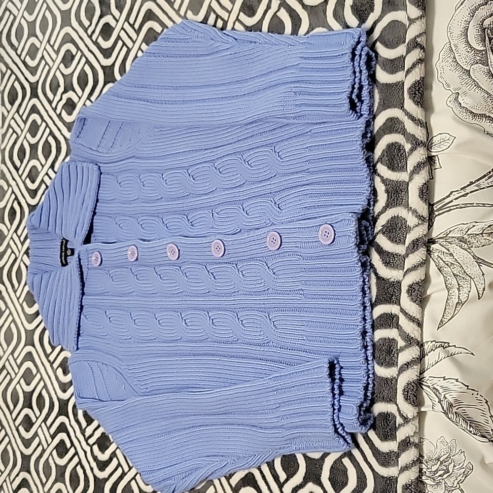 Cozy Blue Cable Knit Sweater